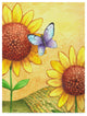 Melinda Hipsher ''Sunflower And Butterfly'' Canvas Art, 47"x35"
