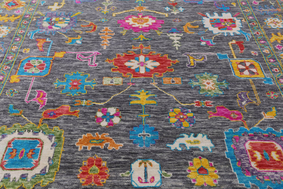 9' Square Turkish Oushak Handmade Wool Rug - Q15583