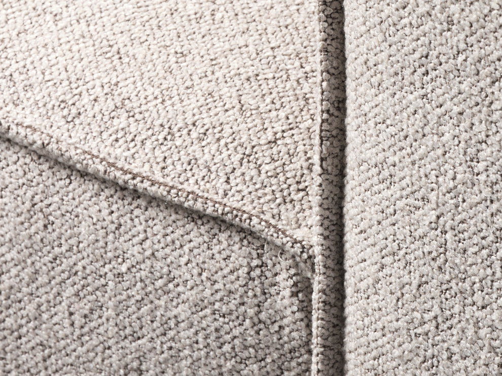 Deep Seat Modular Small Chaise Sectional, 2 Piece, Taupe Boucle, Right