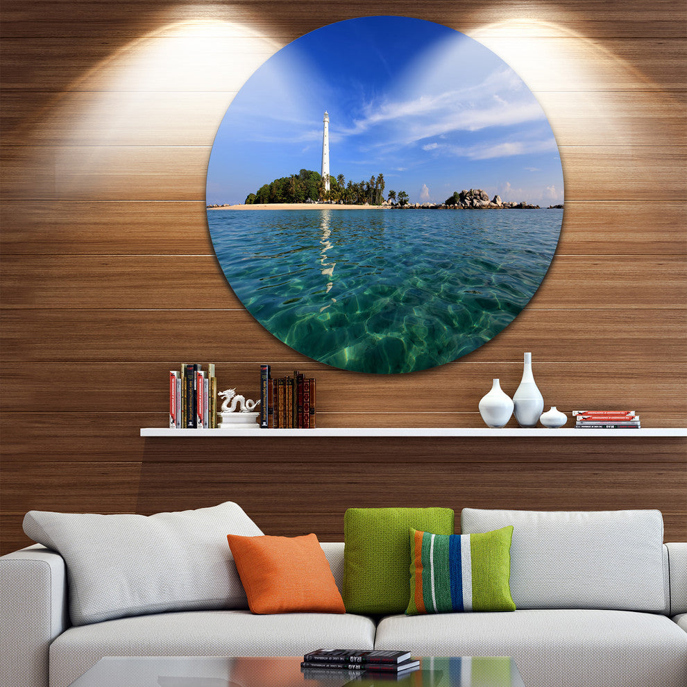 Lengkuas Island Indonesia, Seashore Round Metal Wall Art, 23"