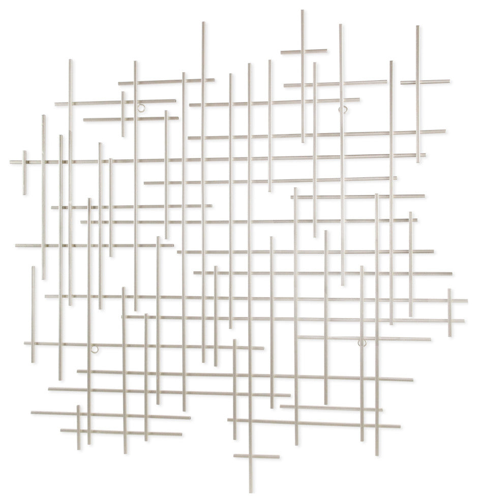 Iquara Large Silver Abstract Metal Wall Art