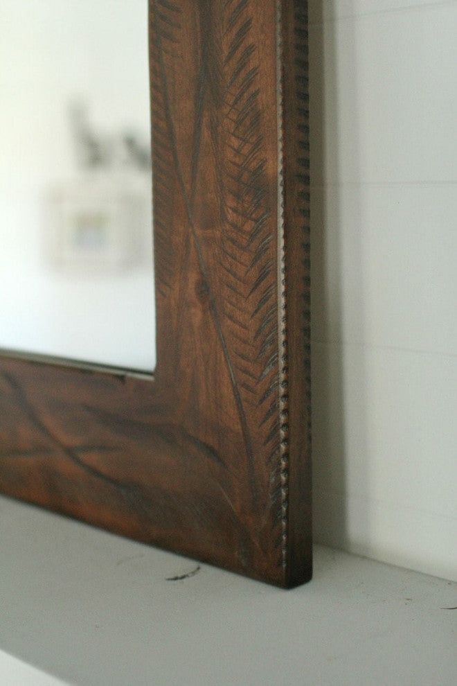 Rustic Heavily Distressed Wood Mirror, Sedona, 30"x40"