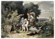 "Shepherd's Family" Digital Paper Print by Ludwig Richter, 24"x18"
