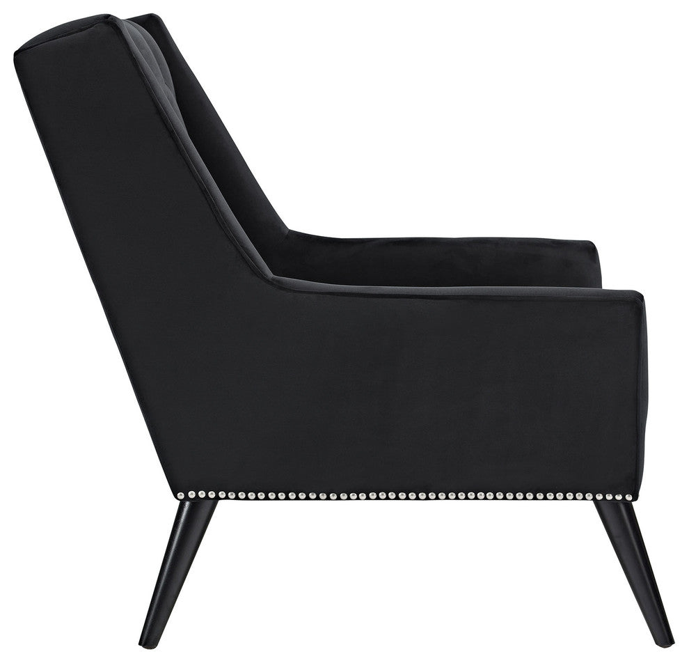 Modern Black Peruse Velvet Armchair
