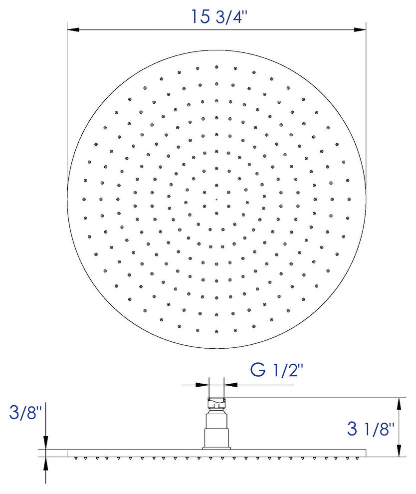 ALFI Brand LED16R-BN Brushed Nickel 16" Round Multi Color LED Rain Shower Head