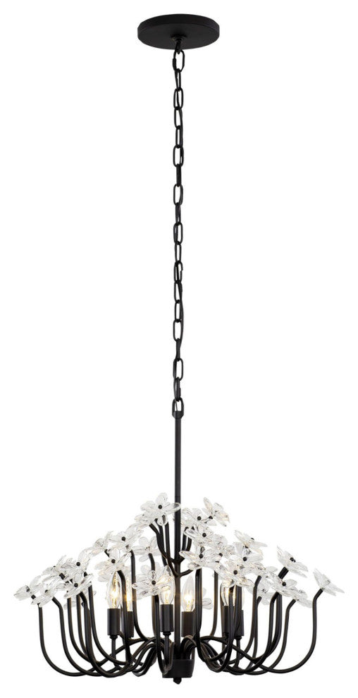 Varaluz 378C06 Wildflower 6 Light 26"W Candle Style Chandelier - Gold Dust /