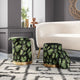 Storage Stool, Fabric, Wood, Green, Gold, Lounge Cafe Lobby Hospitality