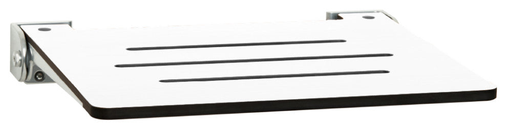 Seachrome SlimLine Folding Wall Mount Shower Seat, White Seat With Silver Frame
