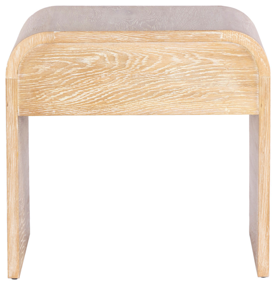 Meridian Furniture Cresthill Nightstand, White Oak Wood