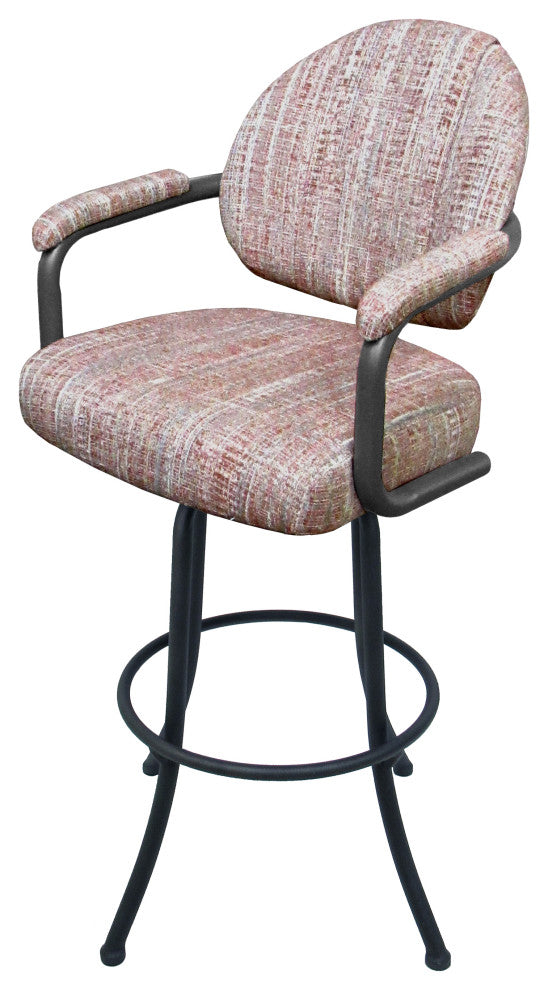 Swivel Counter Metal Pub Set - M-70 Stools 26" or 30", Watusi Madder - Black, 26", Crackle Glass