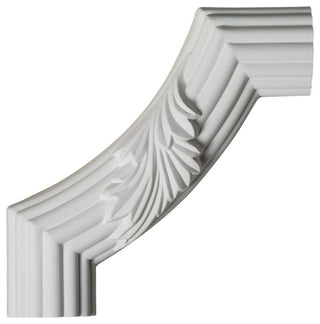 6"W x 6"H x 1 1/8"P Reeded Acanthus Leaf Panel Moulding Corner