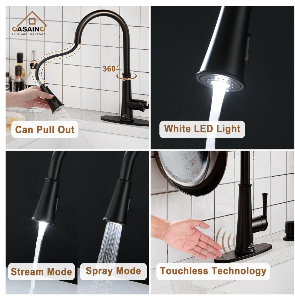 32in Single Bowl Undermount Workstation Kitchen Stainless Steel Sink with Faucet, Matte Black