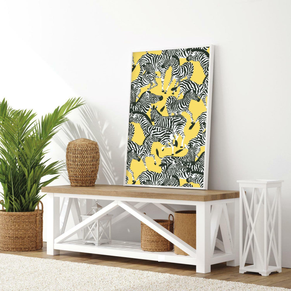 Yellow & White Herd Together Peel & Stick Wallpaper