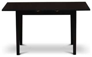 5Pc Kitchen Set 4 Chairs, Butterfly Leaf Small Dining Table, Black