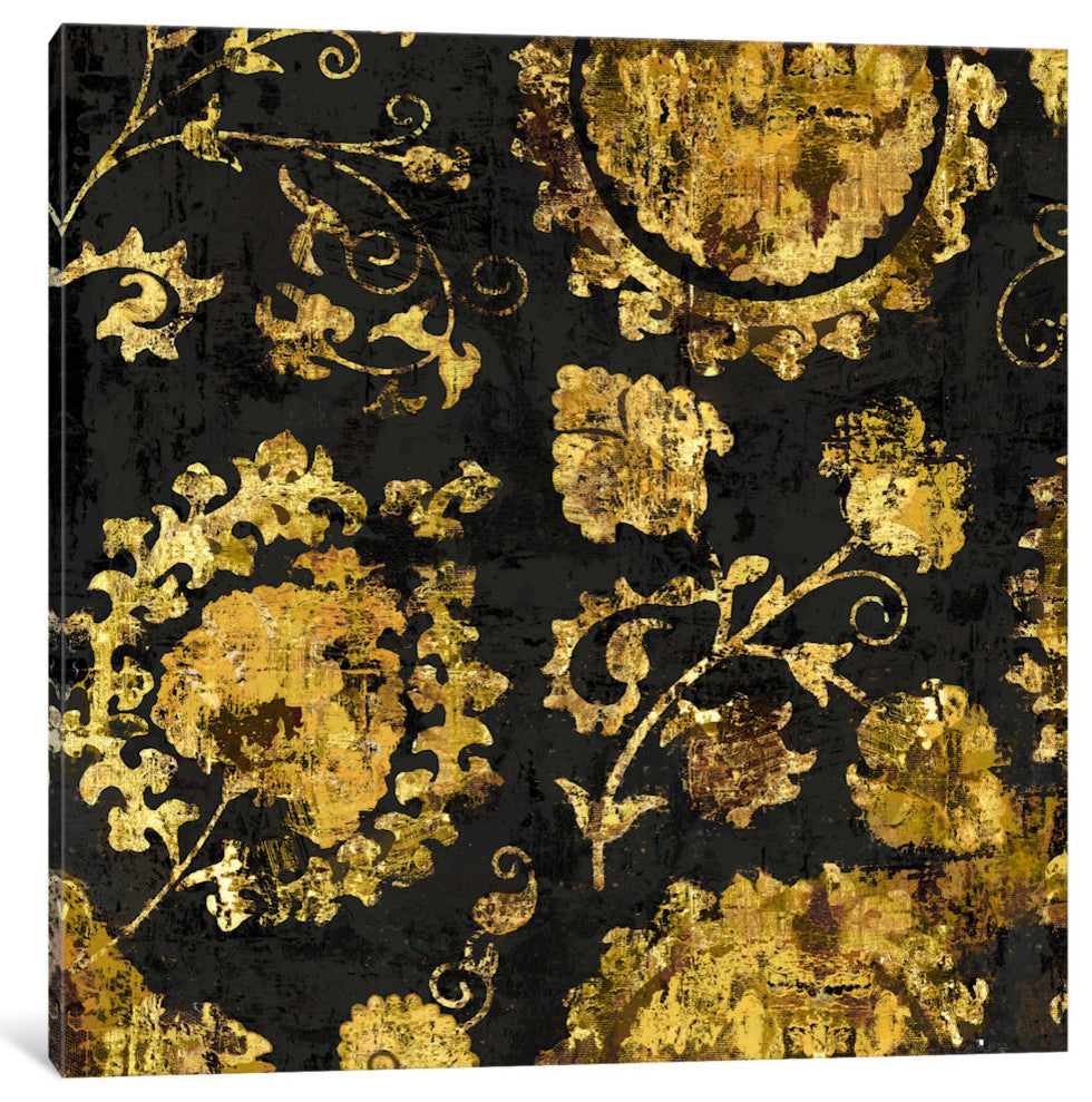 "Adornment In Gold II" by Ellie Roberts, Canvas Print, 12"x12"