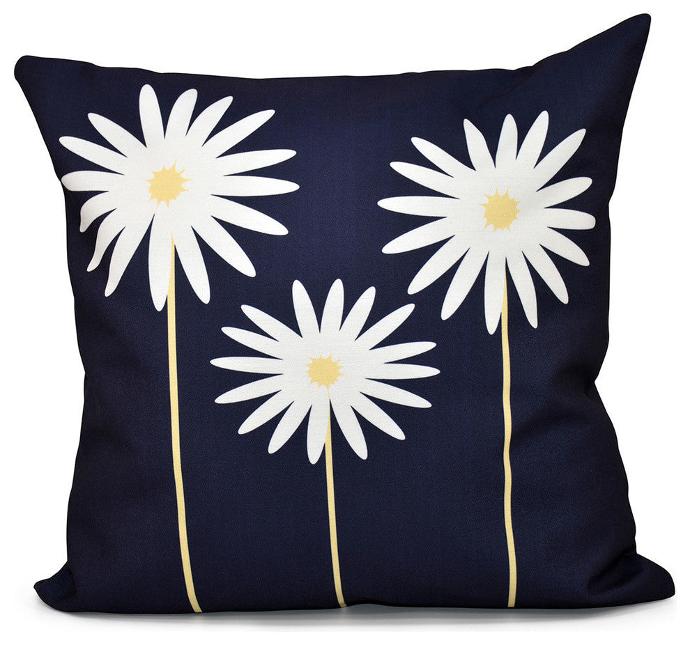 Daisy May Floral Print Pillow, Bewitching, 18"x18"