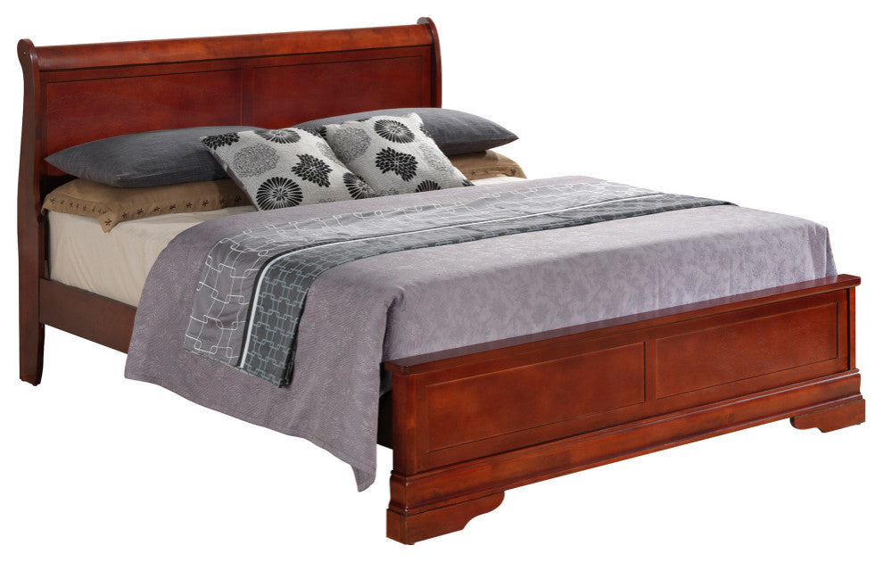 Louis Philippe Cherry Queen Panel Bed