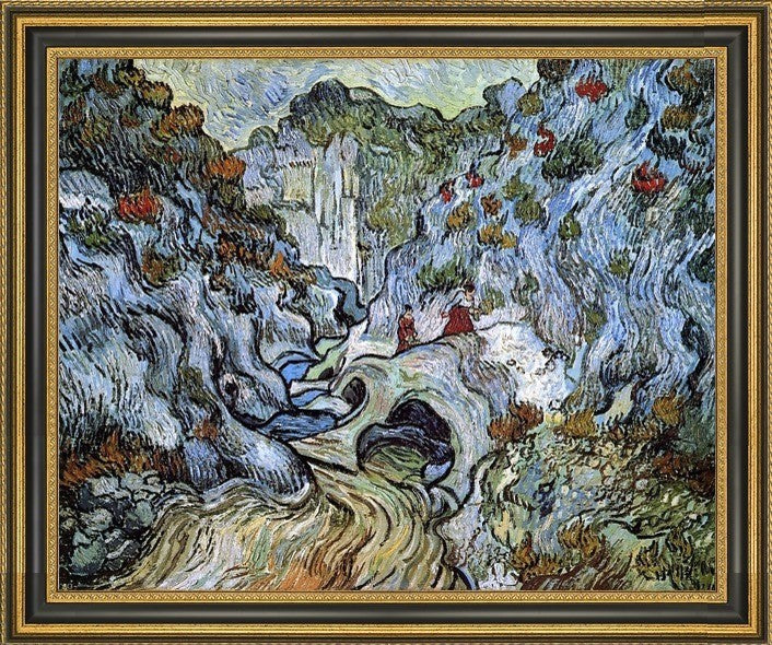 Vincent Van Gogh A Path through a Ravine - 16" x 20" Framed Premium Canvas Print