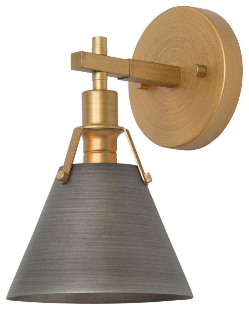 LNC Modern 1-Light Dimmable Metal Armed Wall Sconce 6"W, Gray