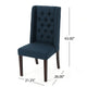 GDF Studio Billings Tufted High Back Dining Chairs, Set of 2, Navy Blue, Fabric