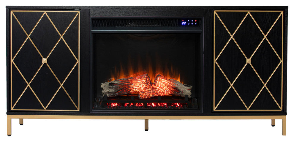 Crewe Touch Screen Electric Fireplace With Media Storage