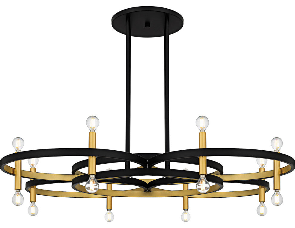 Quoizel WID5050 Winsland 16 Light 50"W Abstract Chandelier - Matte Black