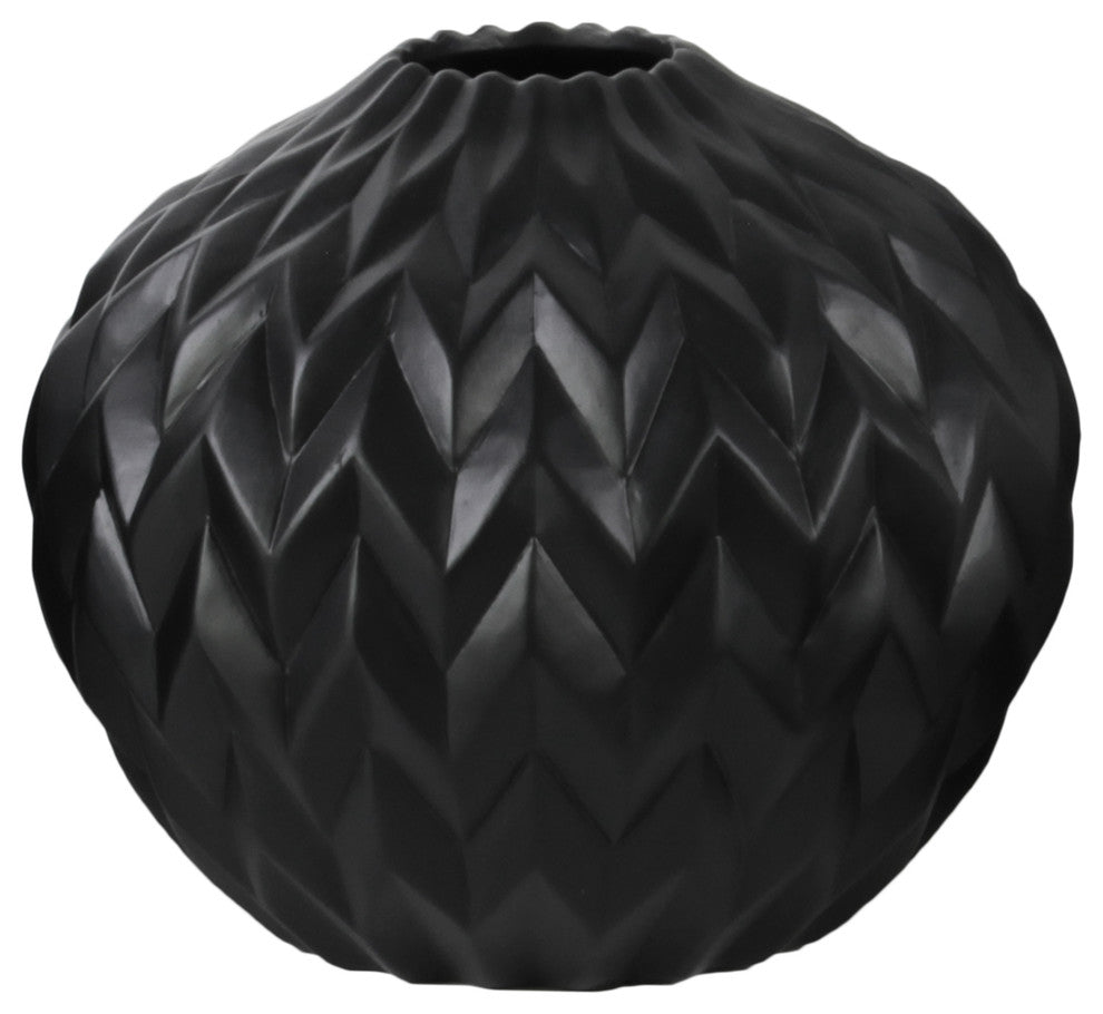 Ceramic Vase, Matte Black
