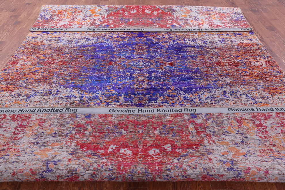 8' 10" X 12' 3" Wool & Silk Handmade Modern Rug - Q15813