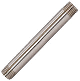 1/2"x6" IPS Pipe Nipple, Polished Brass, Satin Nickel
