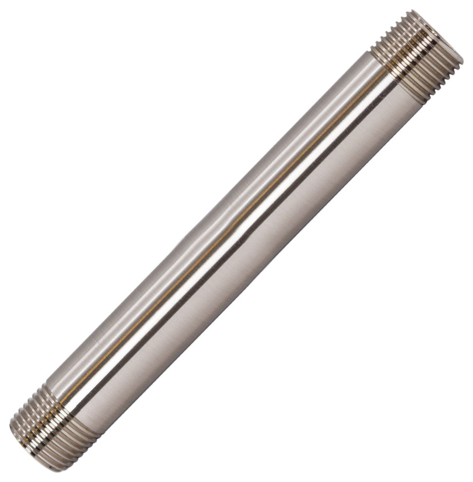 1/2"x6" IPS Pipe Nipple, Polished Brass, Satin Nickel