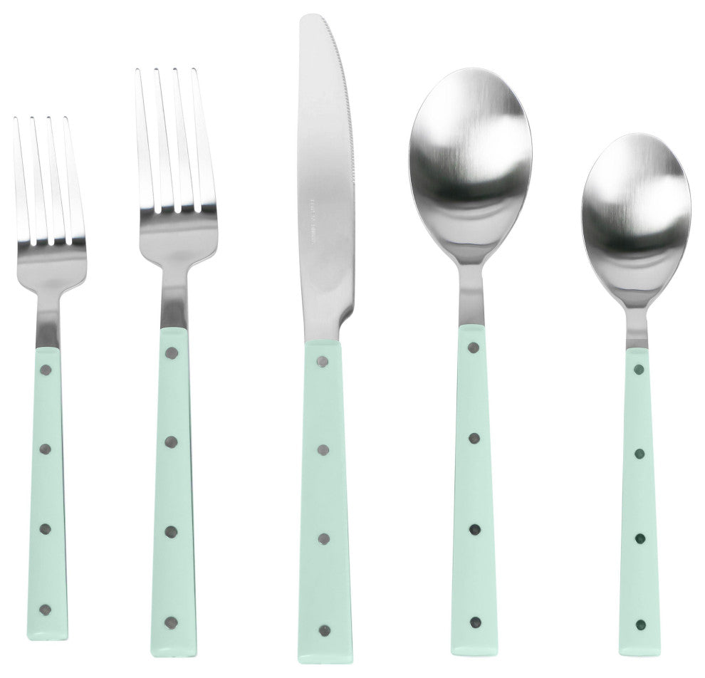 Soline Flatware Set of 20 Pieces, Mint