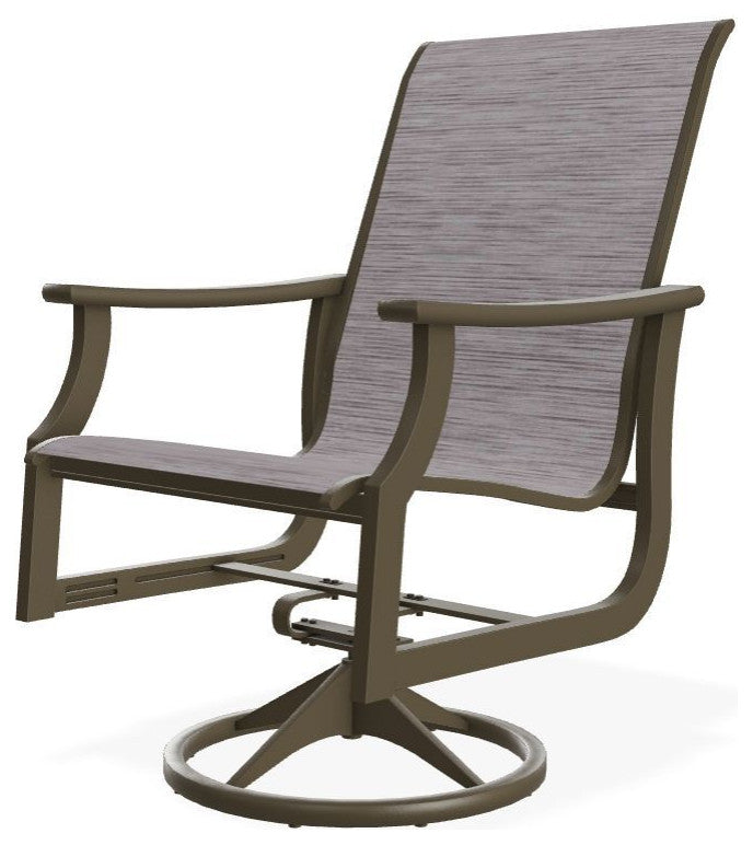 St. Catherine Sling Outdoor Swivel Rocker, Fossil/Beachwood