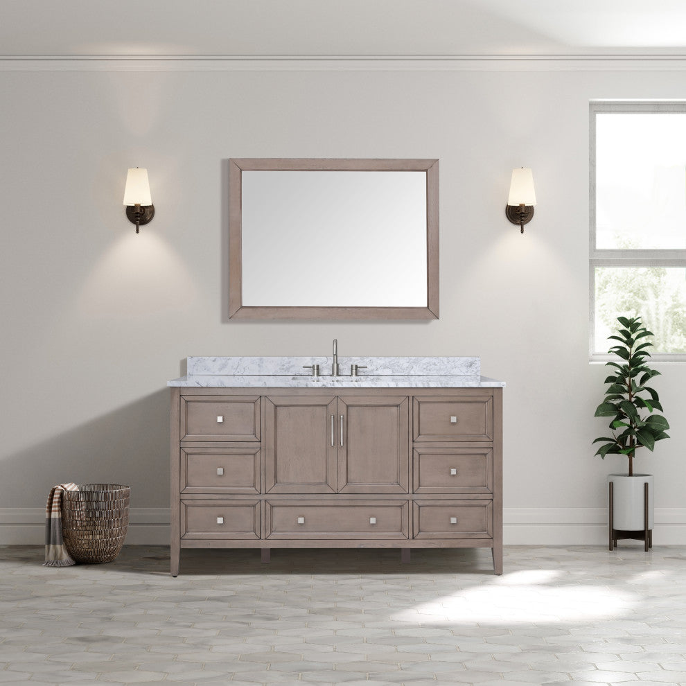 Avanity Everette 60 in. Single Vanity Only in Gray Oak