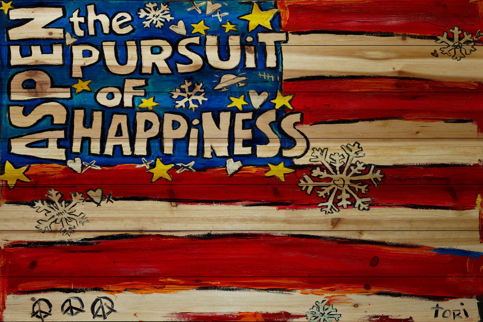 "Aspen Pursuit of Happiness" Painting on Pine Wood by Tori Campisi