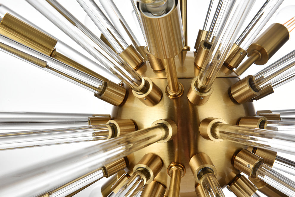 Samuel 32" Crystal Rod Pendant, Gold