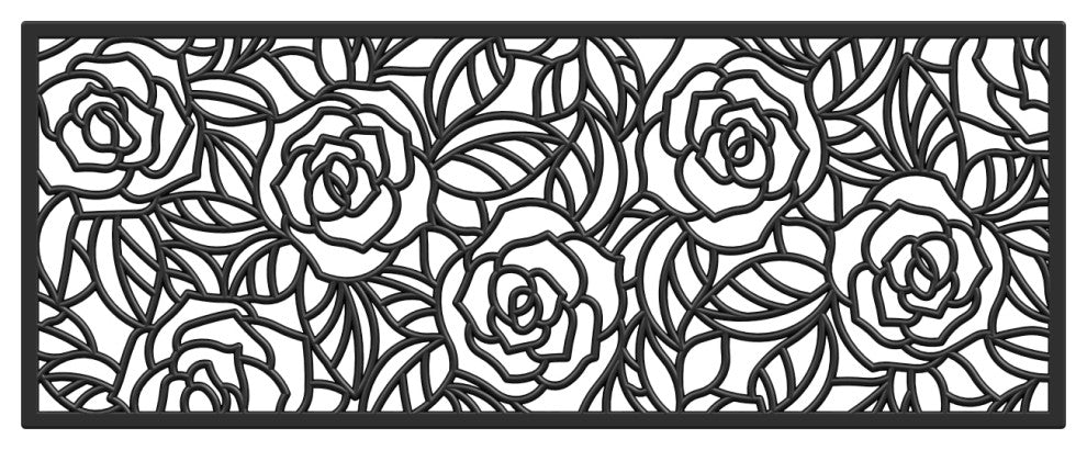 Calloway Mills 103761830 Black Rose Rubber Doormat, 22"x48"
