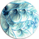 Light Blue Fractal Flower Soft Pattern, Floral Round Wall Art, 36"