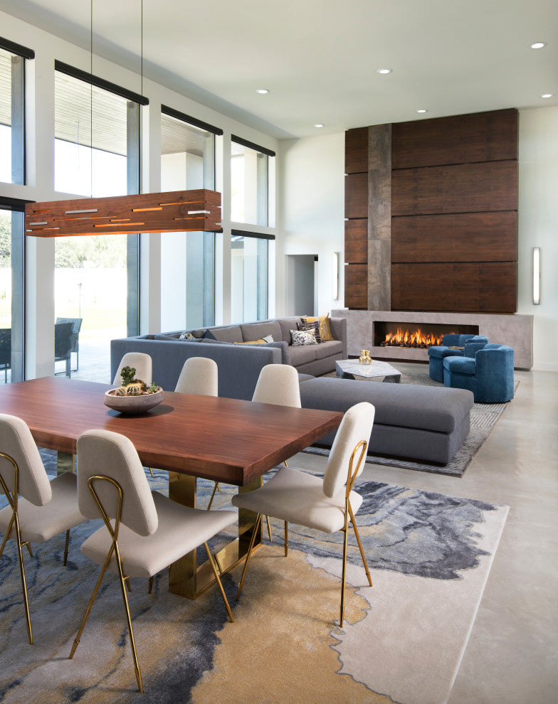 Aeris 54 - LED Linear Pendant, Wood: Oiled Walnut, Brushed Aluminum