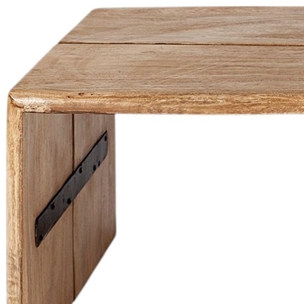 48" Brown Solid Wood Coffee Table