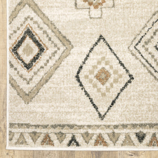 Garson Southwest Tribal Area Rug, Ivory, 5'3"x7'3"