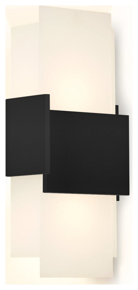Acuo Outdoor LED Sconce, Textured Black, Bright White