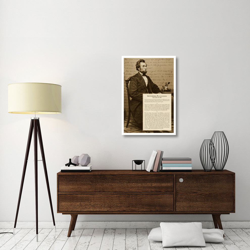 "Abraham Lincoln - Gettysburg Address" Digital Paper Print by BG.Studio, 26"x38"