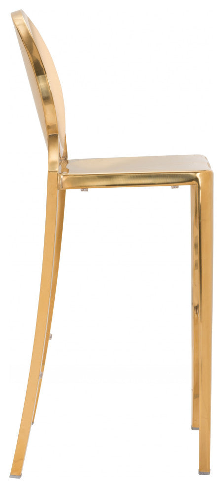 Set of Two Gold Steel Bar Chairs