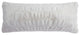 Ruched Rabbit Faux Fur Lumbar Pillow with Down Insert, 14"x36", White