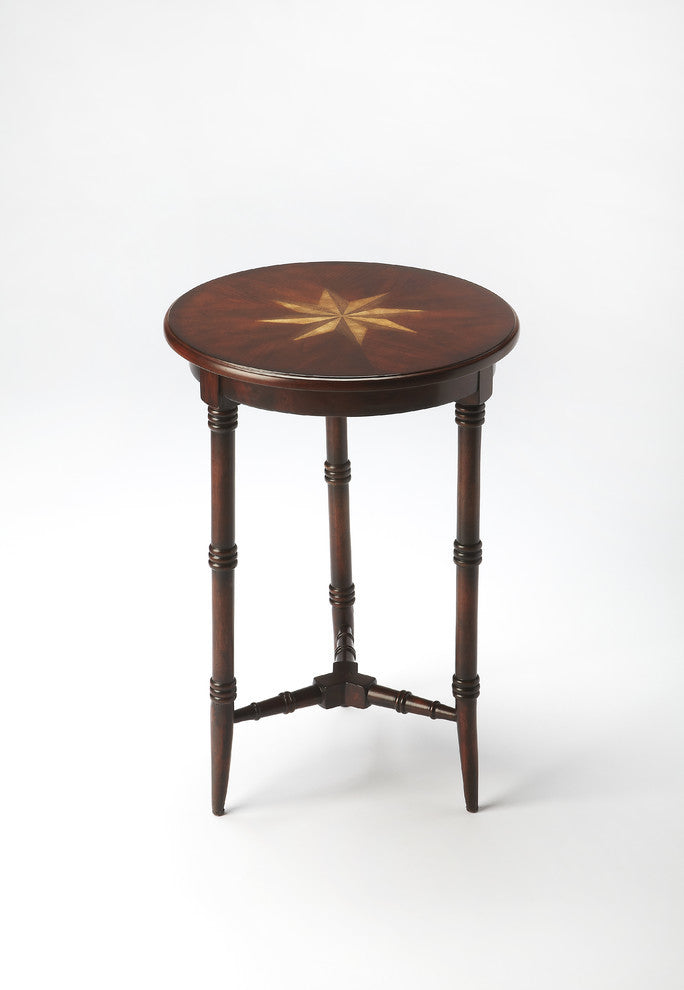 Isla Olive Ash Burl Accent Table, Dark Brown