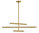 Millie 6-Light Chandelier in Lacquered Brass