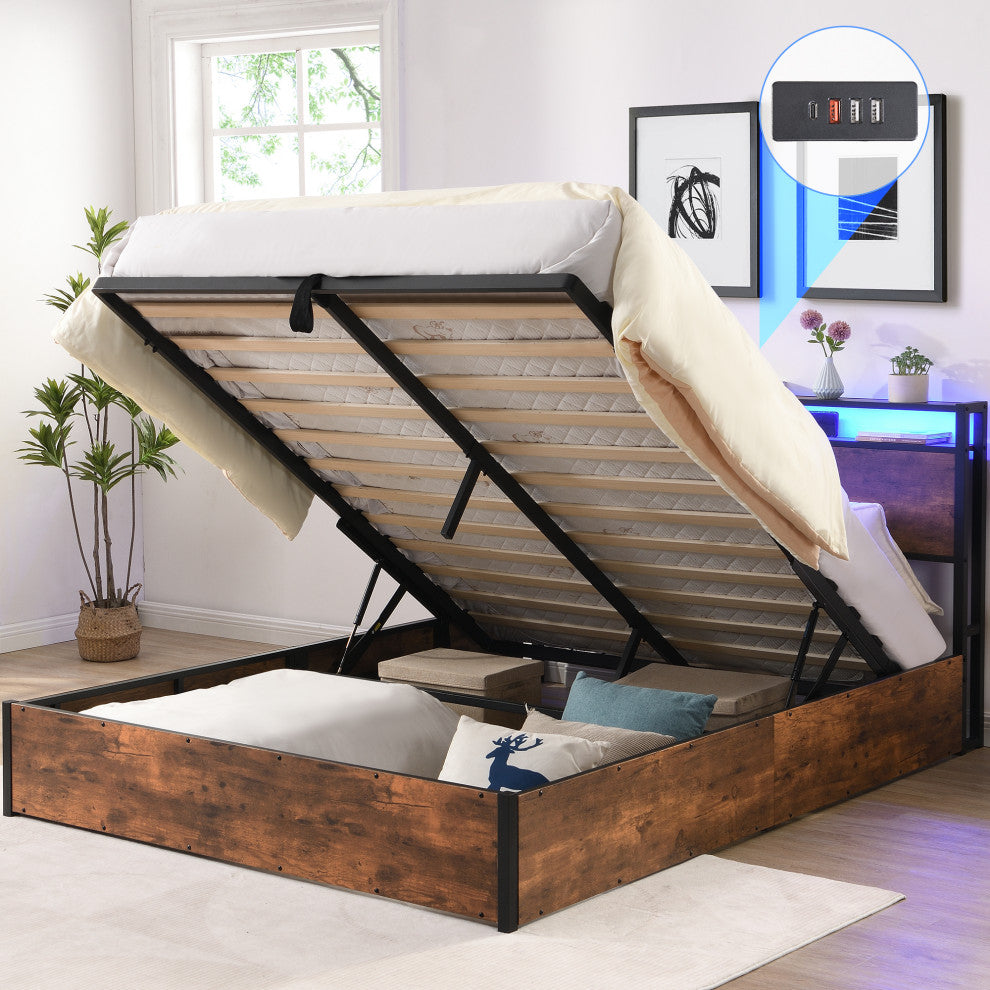 Gewnee Lift-up Storage Bed Frame