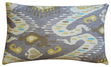 Pillow Decor - Solo Ikat Throw Pillow, Gray, 12" X 20"