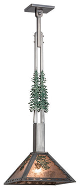 12 Square Winter Pine Tall Pines Pendant