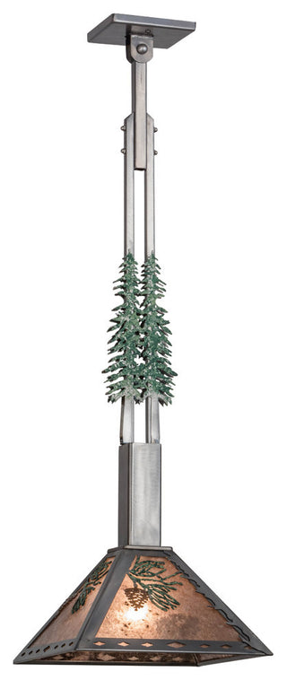 12 Square Winter Pine Tall Pines Pendant